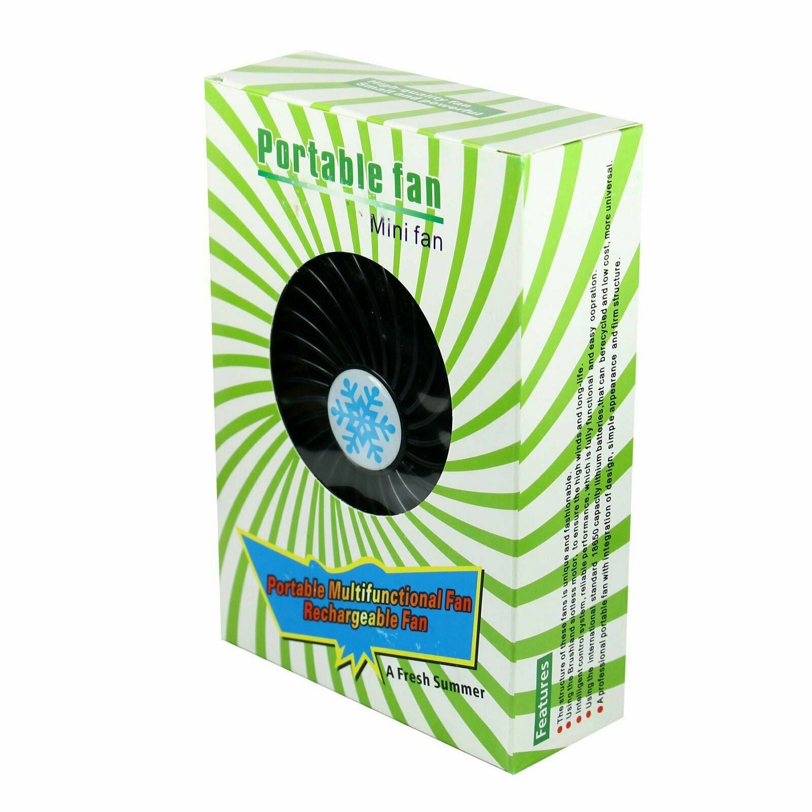 Portable Rechargeable LED Fan Air Cooler Mini Operated Desk USB