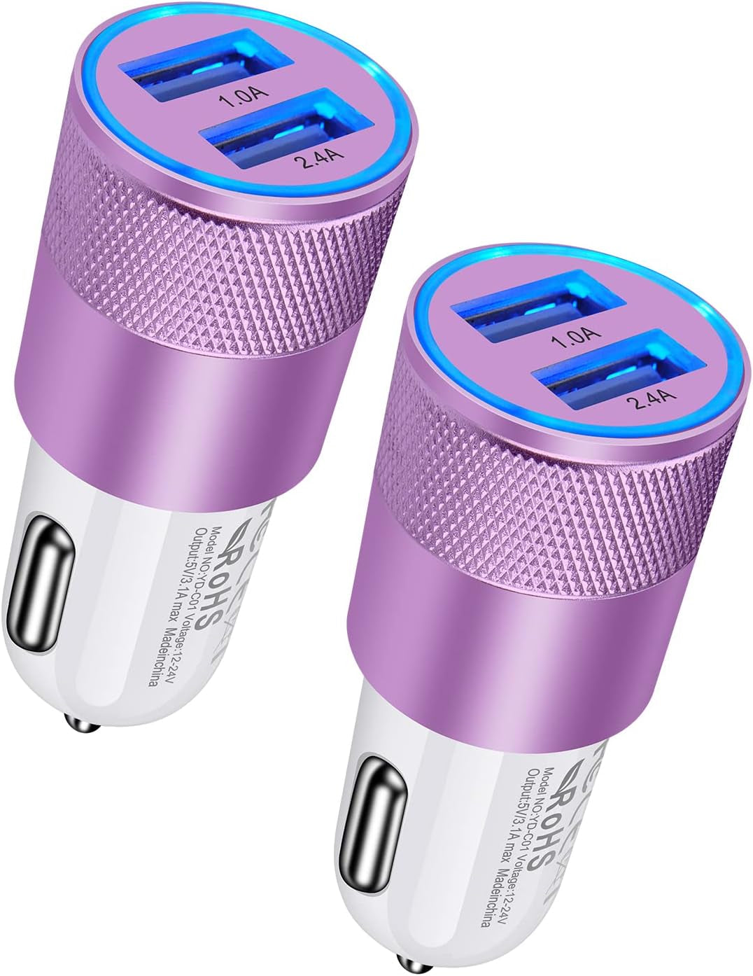 Car Charger, [2Pack/3.4A] Fast Charge Dual Port USB Cargador Carro Lighter Adapter for Iphone 15 14 13 12 11 Pro Max X XR XS 17 plus 16, Ipad, Samsung Galaxy S23 S22 S21 S25 plus S7 J7 S10E S9 Note 8
