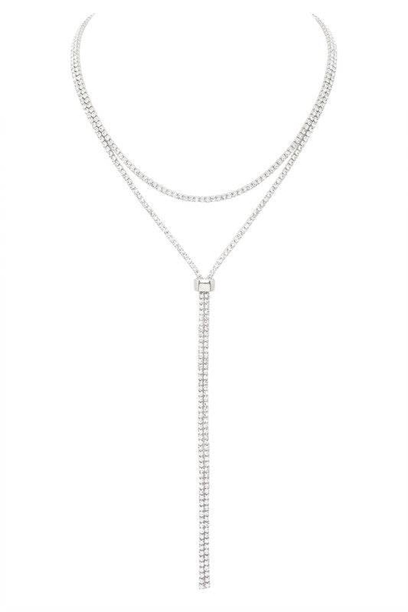 Layered Rhinestone Extra Fine Dainty Necklace