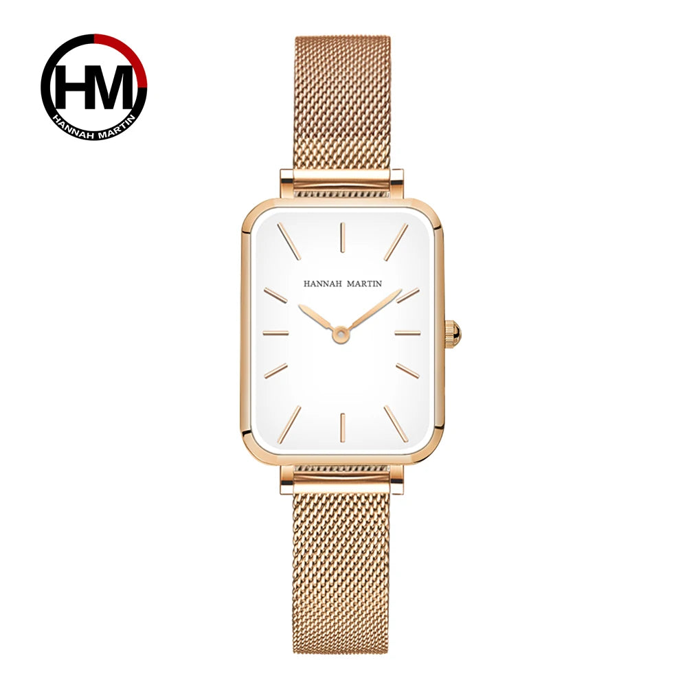 Ladies Quartz Watch Rectangle Stainless Steel Mesh Watch