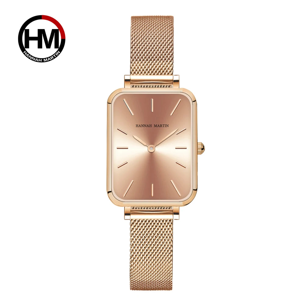 Ladies Quartz Watch Rectangle Stainless Steel Mesh Watch