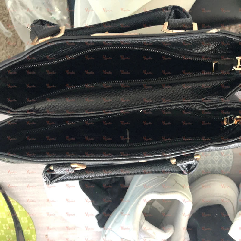 Women Shoulder Bag with Beading Pendant and Embossed Design