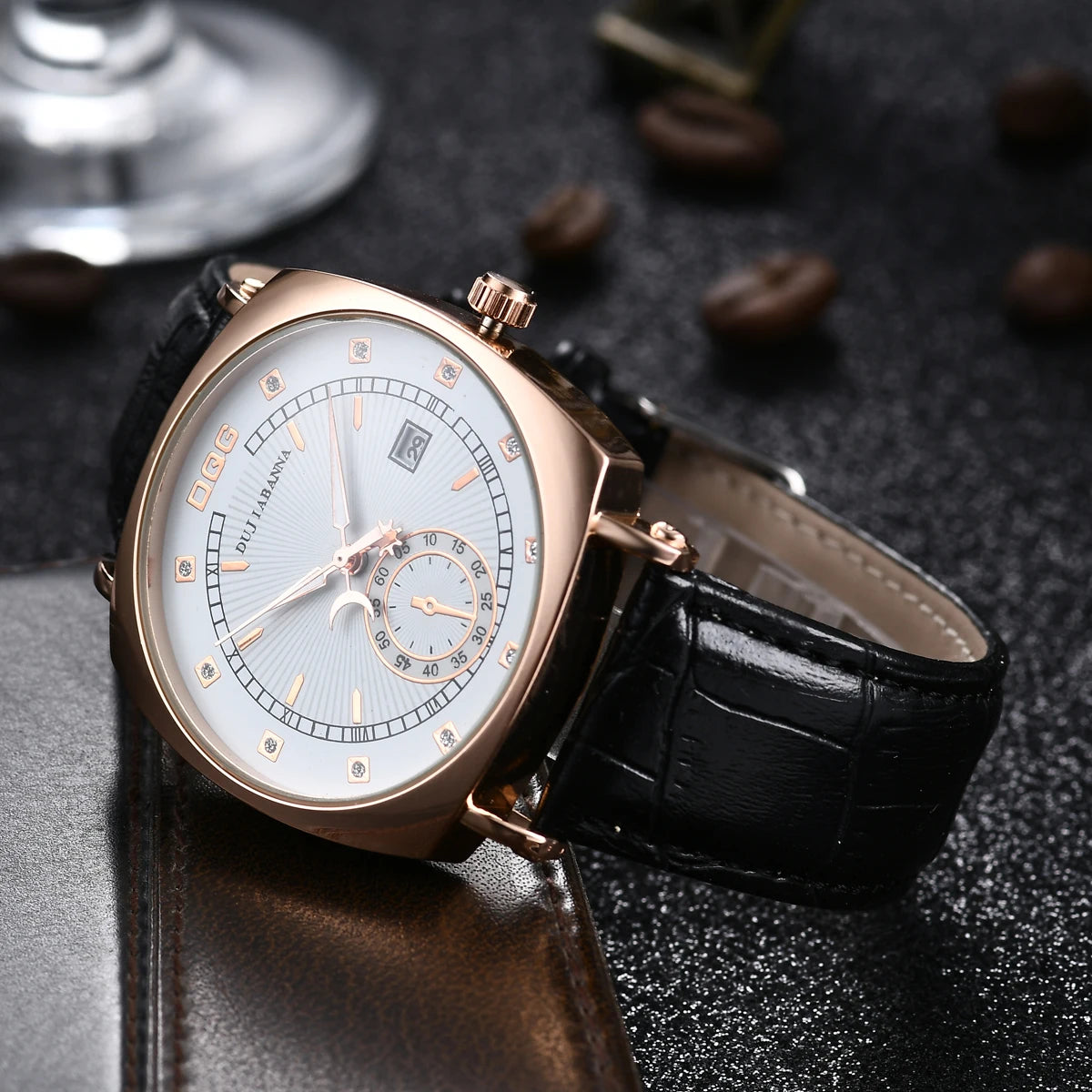 Luxury Quartz Watch Stainless Steel Blue Balloon Date Watch
