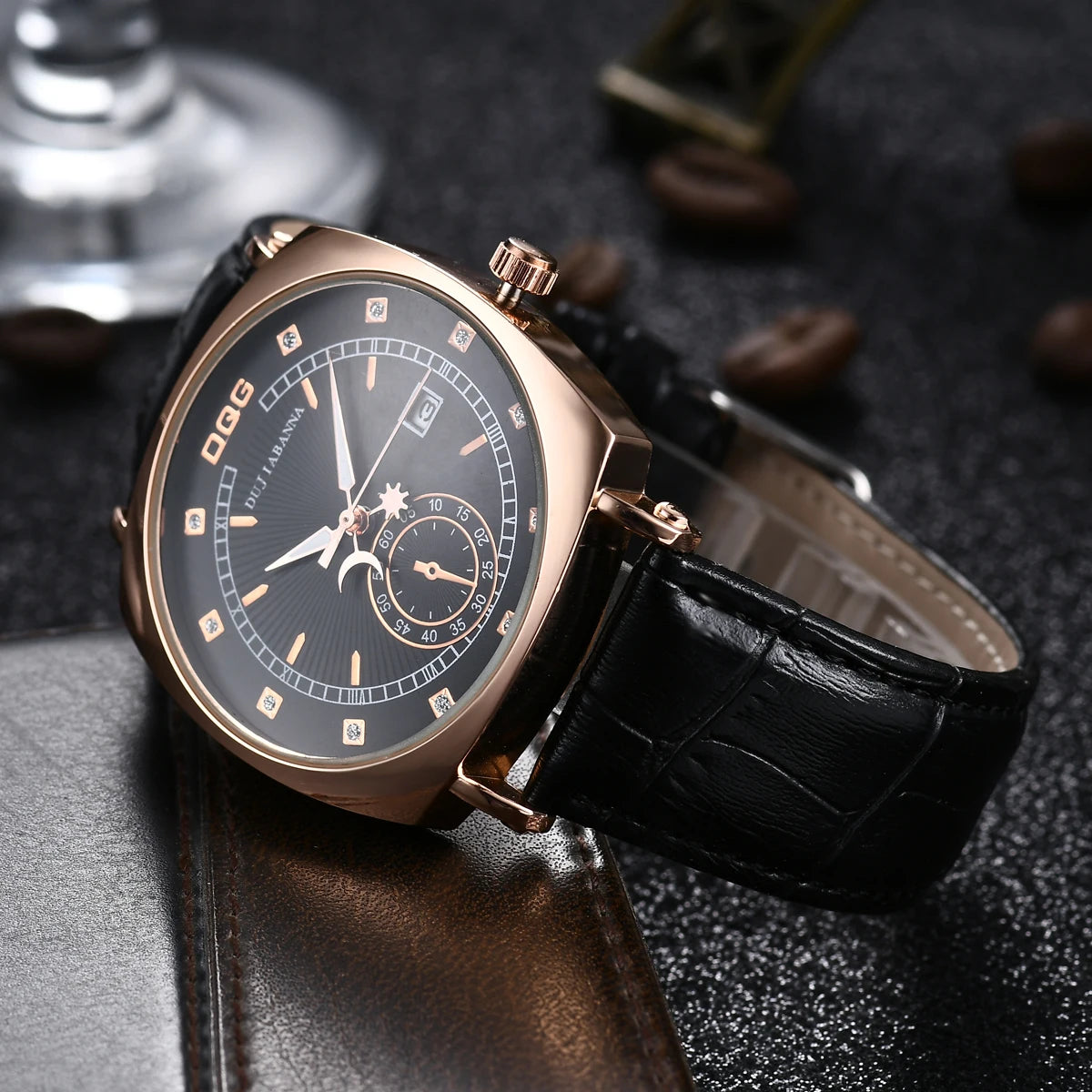 Luxury Quartz Watch Stainless Steel Blue Balloon Date Watch