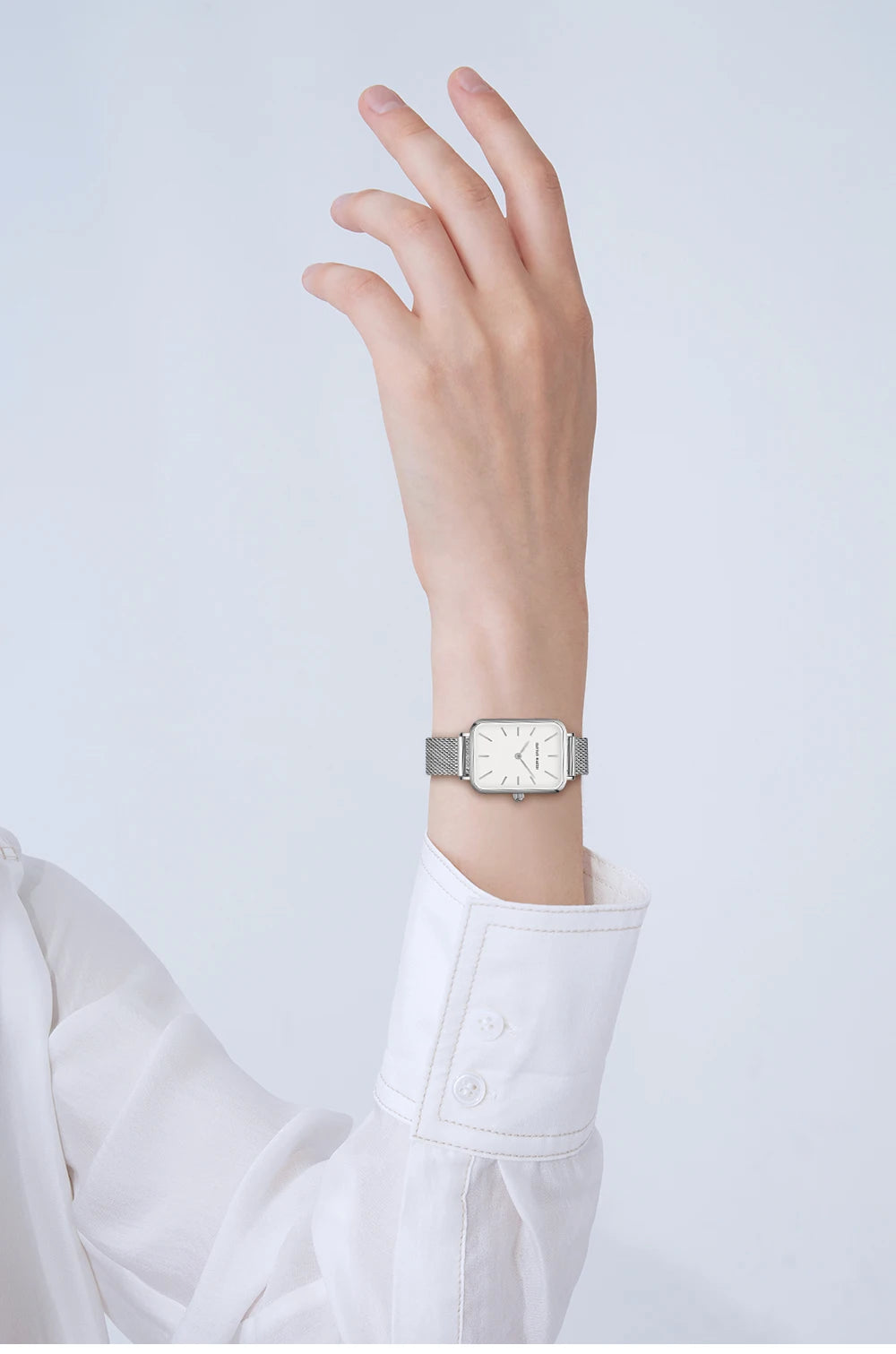 Ladies Quartz Watch Rectangle Stainless Steel Mesh Watch