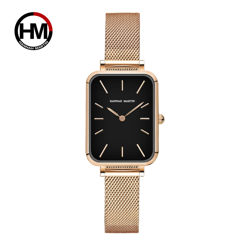 Ladies Quartz Watch Rectangle Stainless Steel Mesh Watch