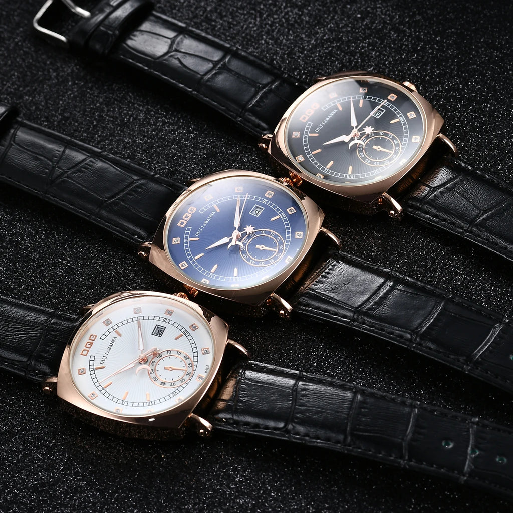 Luxury Quartz Watch Stainless Steel Blue Balloon Date Watch