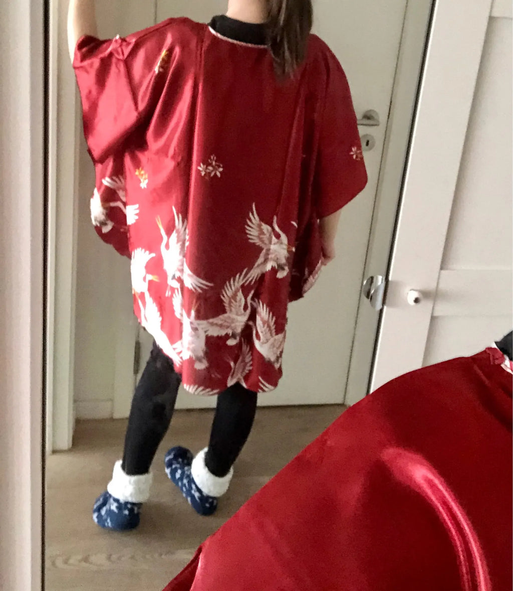 Satin Nightgown Plus Size Red Kaftan Sleepwear
