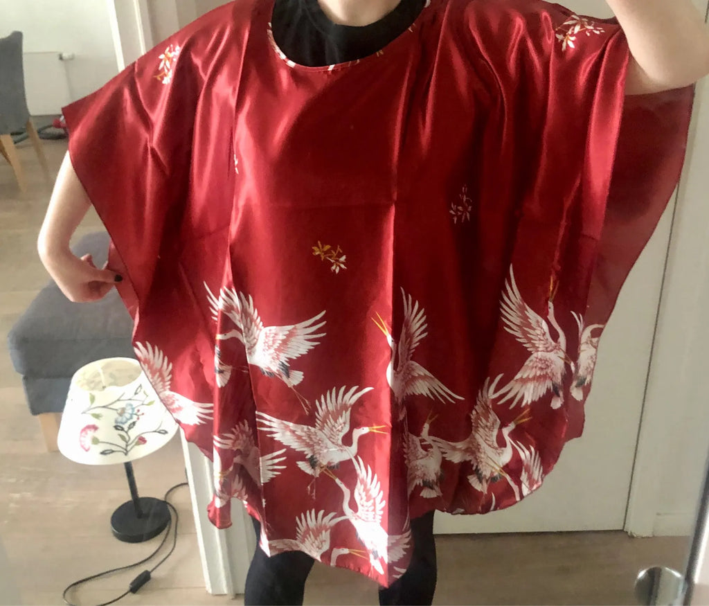 Satin Nightgown Plus Size Red Kaftan Sleepwear