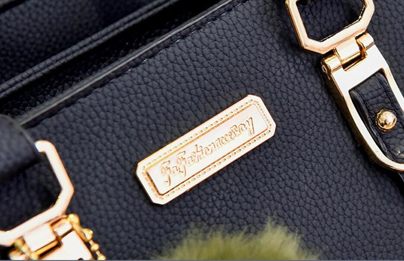 Women Shoulder Bag with Beading Pendant and Embossed Design
