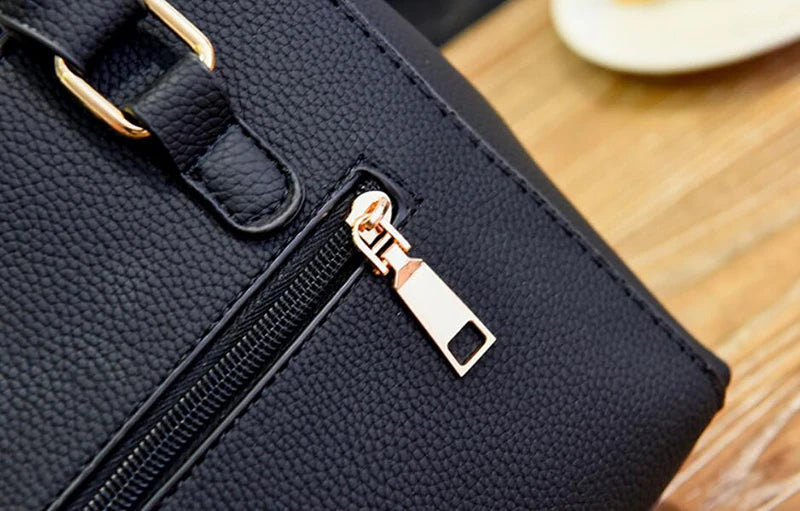 Women Shoulder Bag with Beading Pendant and Embossed Design