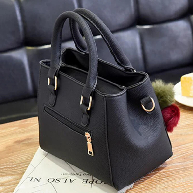 Women Shoulder Bag with Beading Pendant and Embossed Design
