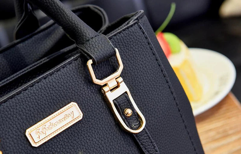 Women Shoulder Bag with Beading Pendant and Embossed Design