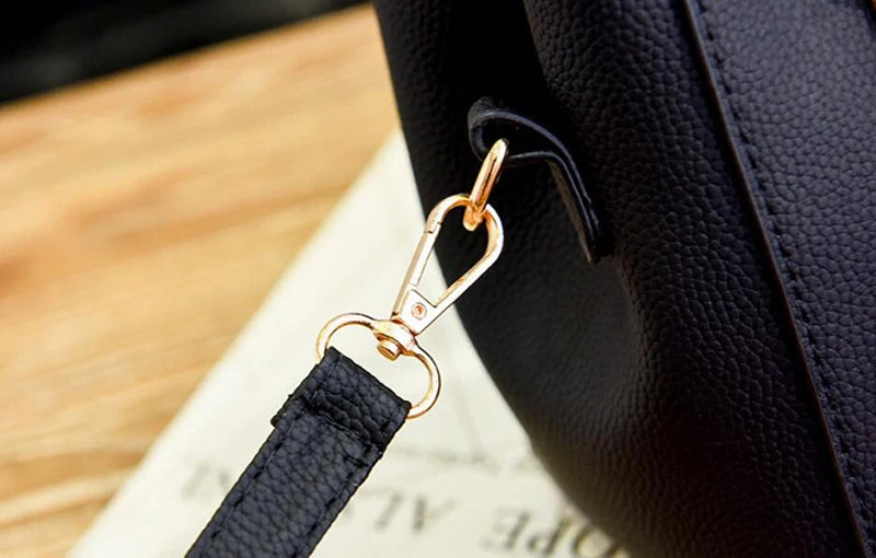 Women Shoulder Bag with Beading Pendant and Embossed Design