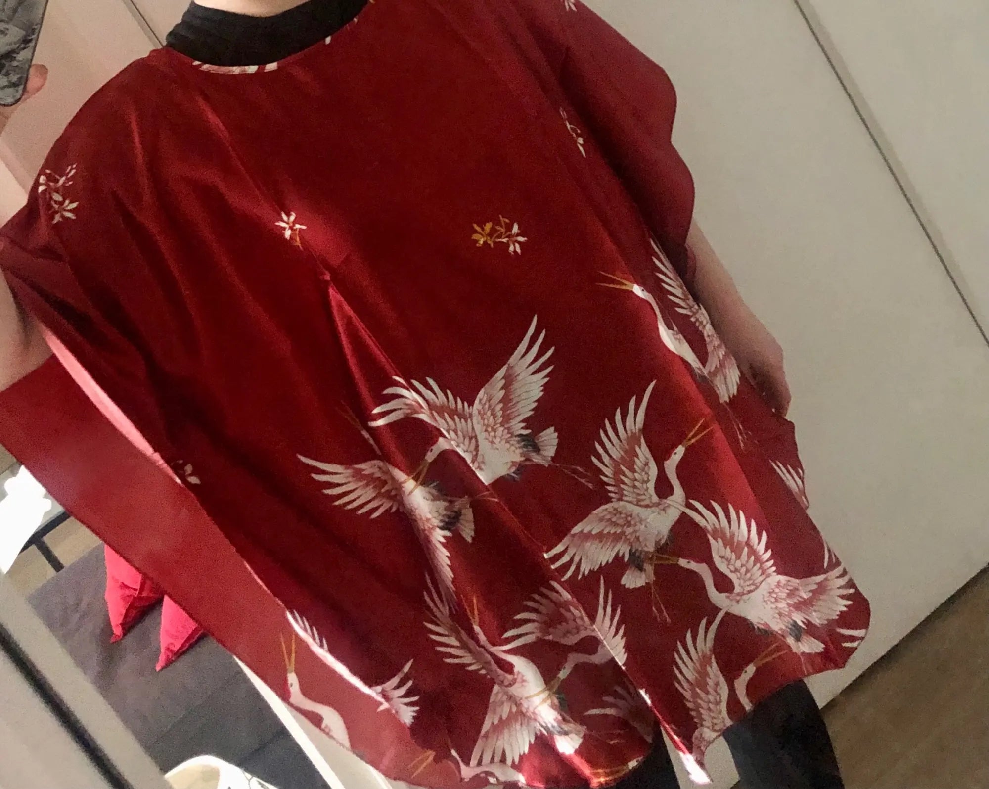 Satin Nightgown Plus Size Red Kaftan Sleepwear
