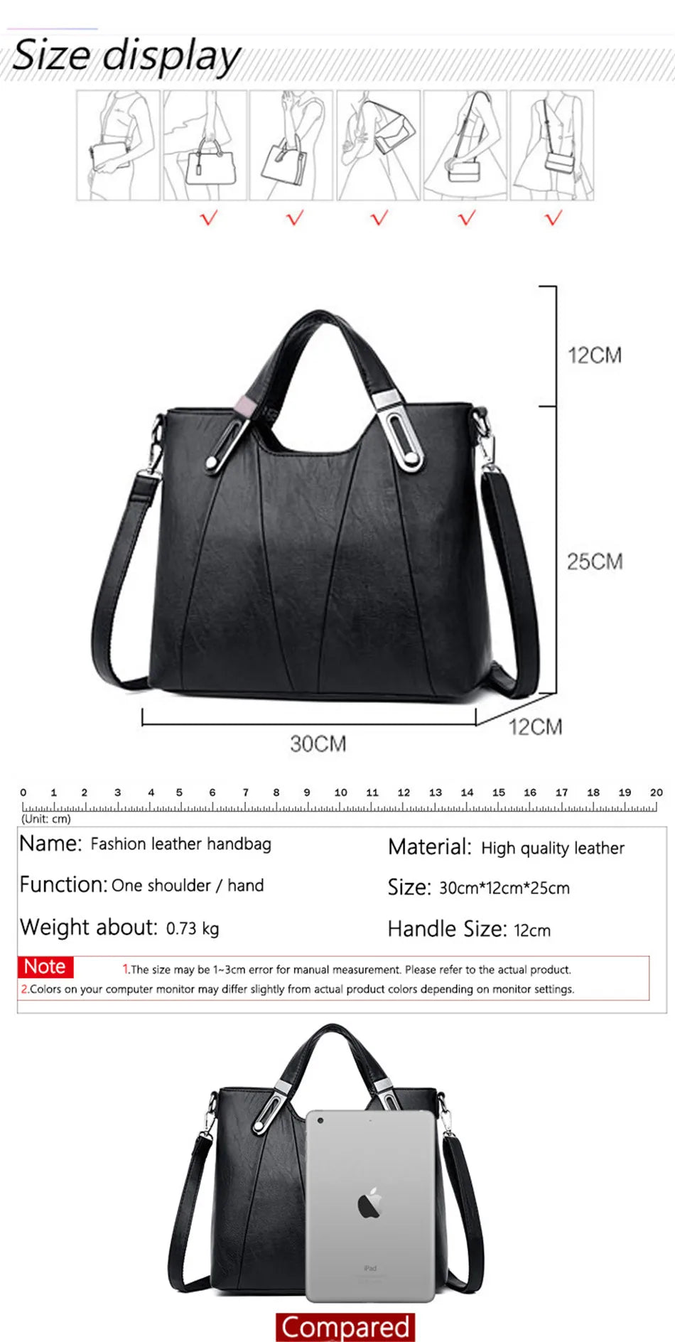 PU Leather Handbag for Women Crossbody Shoulder Tote Bag