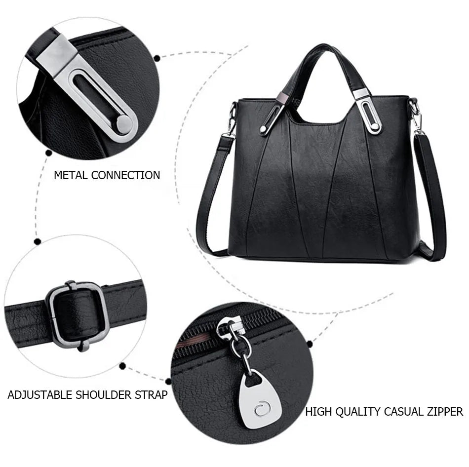PU Leather Handbag for Women Crossbody Shoulder Tote Bag