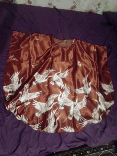 Satin Nightgown Plus Size Red Kaftan Sleepwear