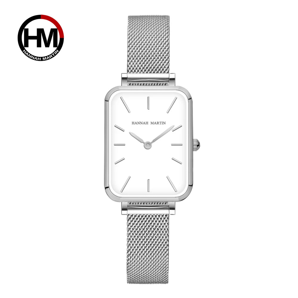 Ladies Quartz Watch Rectangle Stainless Steel Mesh Watch