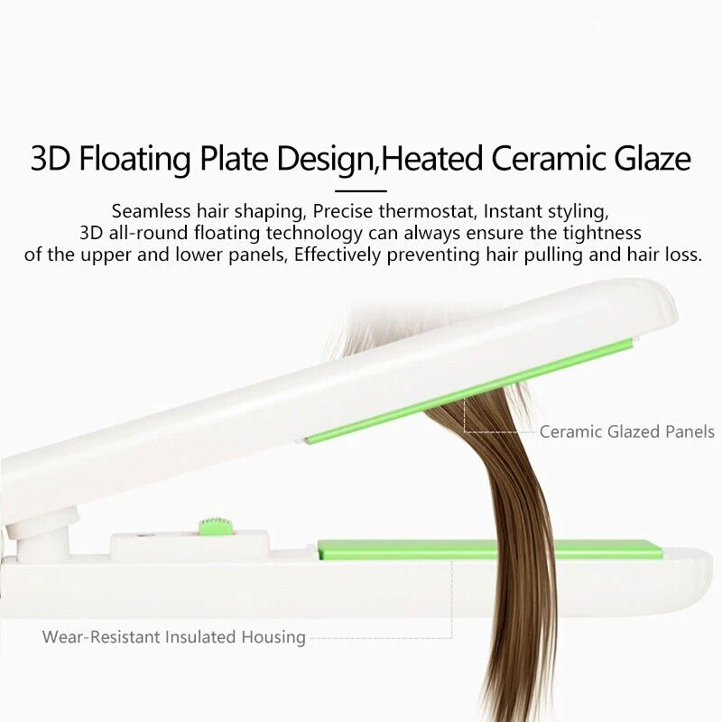 Portable Hair Iron Mini Hair Straightener and Curler