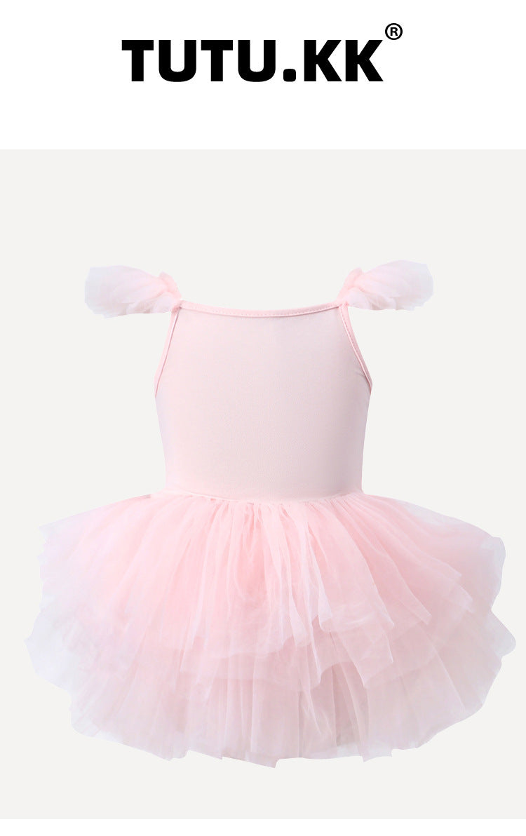 Girls Tutu Dress Lace Ballet Pettiskirt Sleeveless Dress