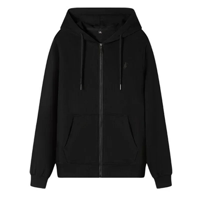 Men Knit Hoodie Casual Zipper Sweatshirt Sportswear