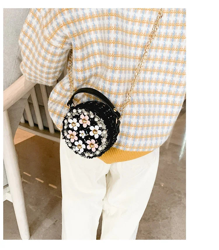 Kids Crossbody Bag Flower Messenger Shoulder Bag for Girls