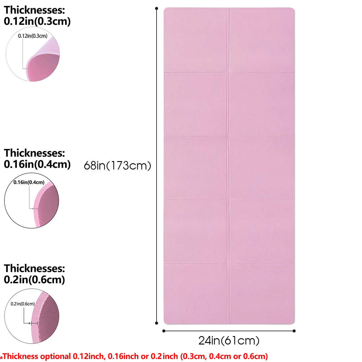 Yoga Mat Pilates Fitness Mat 3/4/6mm Thicknes Non Slip Yoga Cushion Travel Fitness Exercise Pad for Women Home Gym Floor Workout - Smart Living Store