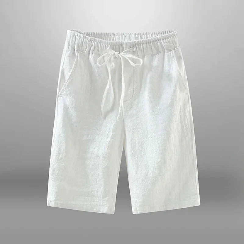 Men Casual Shorts Cotton Linen Beach and Gym Shorts