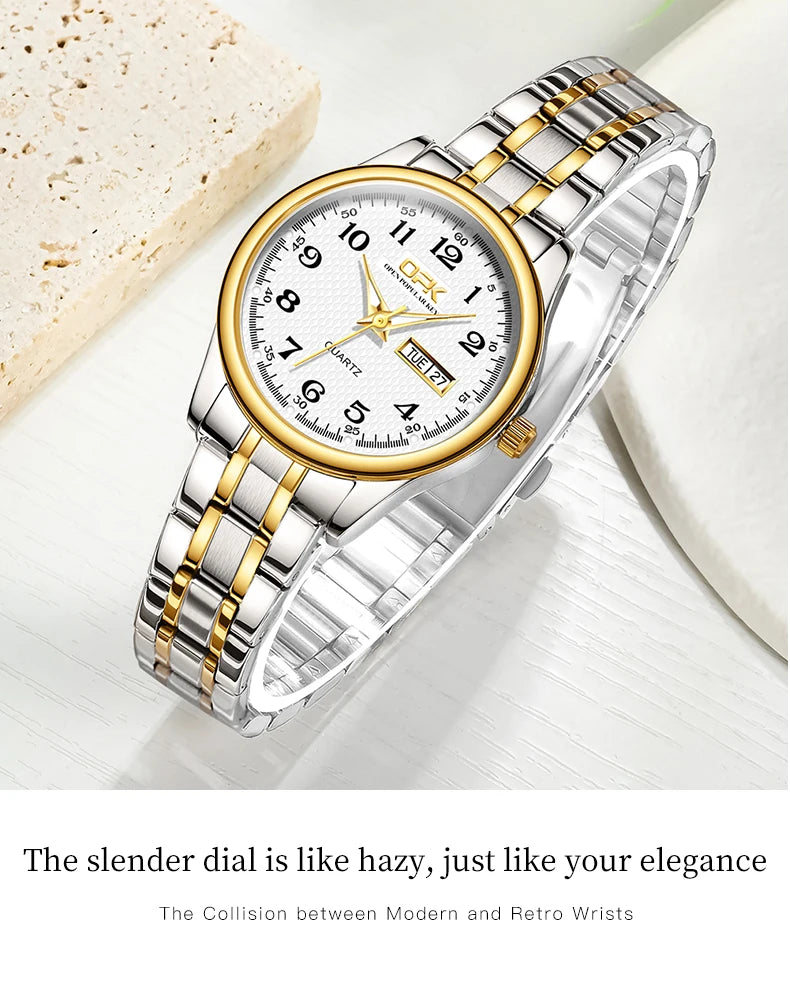 Women Quartz Watch Waterproof Classic Stainless Steel Watch