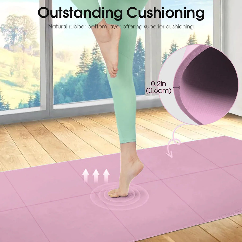 Yoga Mat Pilates Fitness Mat 3/4/6mm Thicknes Non Slip Yoga Cushion Travel Fitness Exercise Pad for Women Home Gym Floor Workout - Smart Living Store