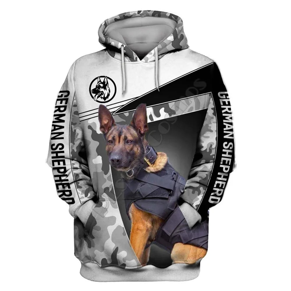 German Shepherd Hoodie 3D Printed Dog Pullover