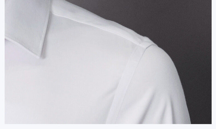 Men Long Sleeve Shirt Plus Size Business Casual White Shirt