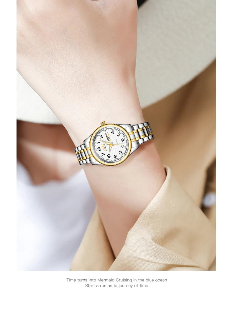 Women Quartz Watch Waterproof Classic Stainless Steel Watch