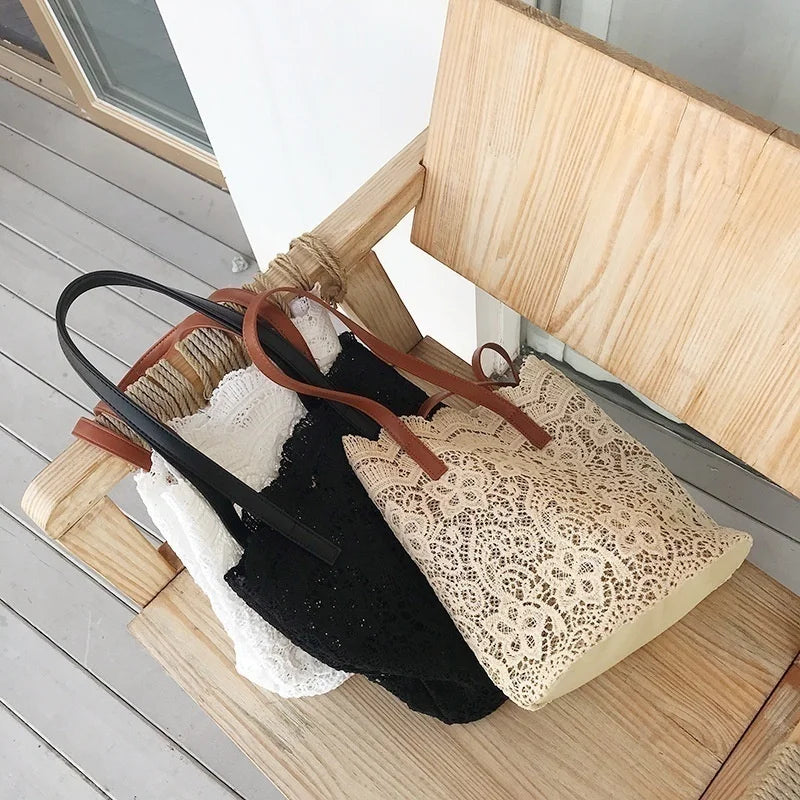 Womens Shoulder Bag Leather Canvas Top-Handle Crossbody Bag