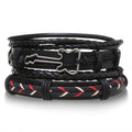 Leather Bracelets for Men 4Pcs Braided Wrap Wristband Set