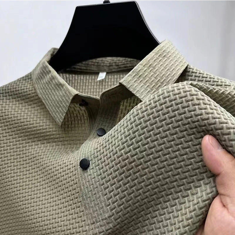 Men Polo Shirt Short Sleeve Business Casual Summer Top