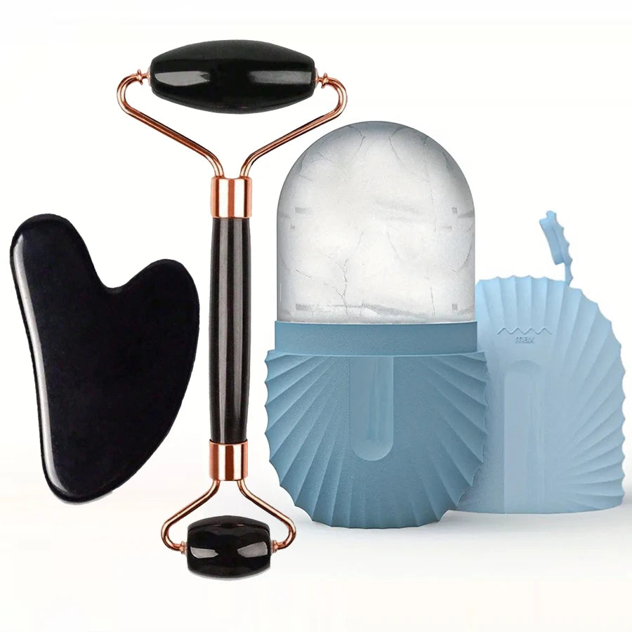 Ice Face Roller Facial Roller GuaSha Face Tool Set