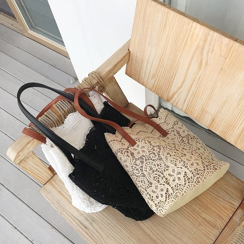 Womens Shoulder Bag Leather Canvas Top-Handle Crossbody Bag