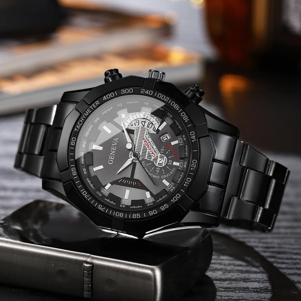 Men Business Watch Large Dial Calendar Quartz Watch