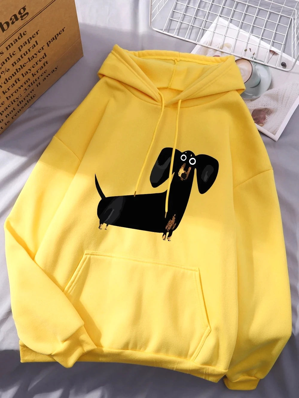 Dachshund Dog Hoodie Women Fleece Casual Sweatshirt