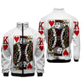 Playing Cards Hoodie 3D Poker Print Zipper Jacket