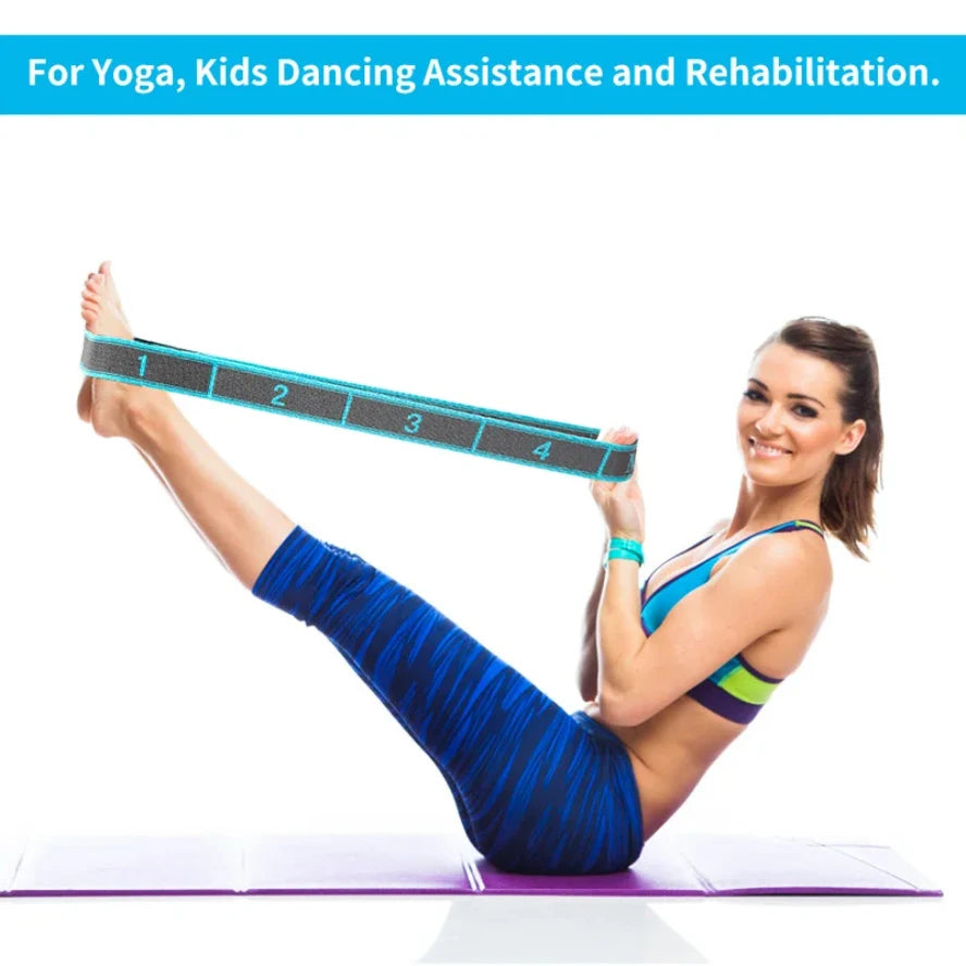 Elastic Yoga Stretching Strap with Loops for Ballet, Yoga and Pilates