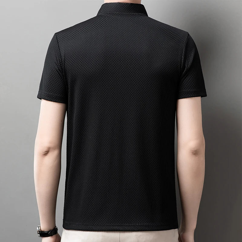 Men Polo Shirt Short Sleeve Business Casual Summer Top