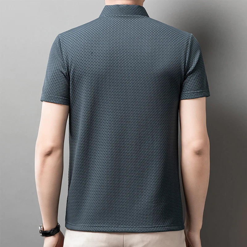 Men Polo Shirt Short Sleeve Business Casual Summer Top