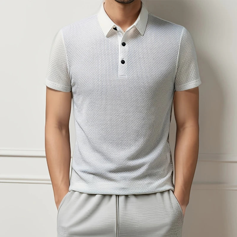 Men Polo Shirt Short Sleeve Business Casual Summer Top