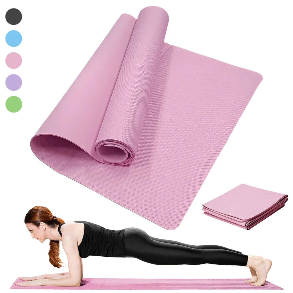 Yoga Mat Pilates Fitness Mat 3/4/6mm Thicknes Non Slip Yoga Cushion Travel Fitness Exercise Pad for Women Home Gym Floor Workout - Smart Living Store