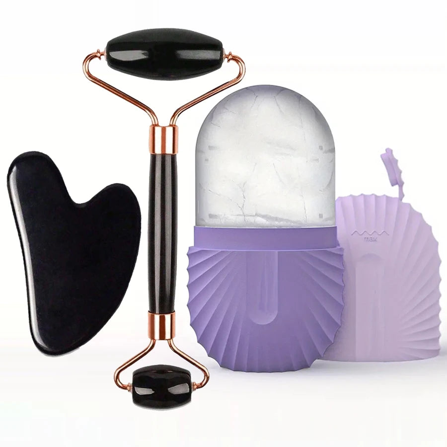 Ice Face Roller Facial Roller GuaSha Face Tool Set