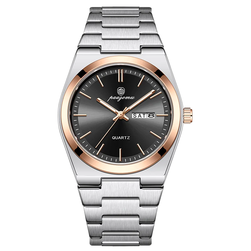 Men Quartz Watch Stainless Steel Luminous Chronograph Watch
