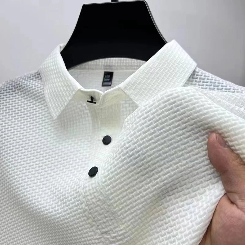 Men Polo Shirt Short Sleeve Business Casual Summer Top